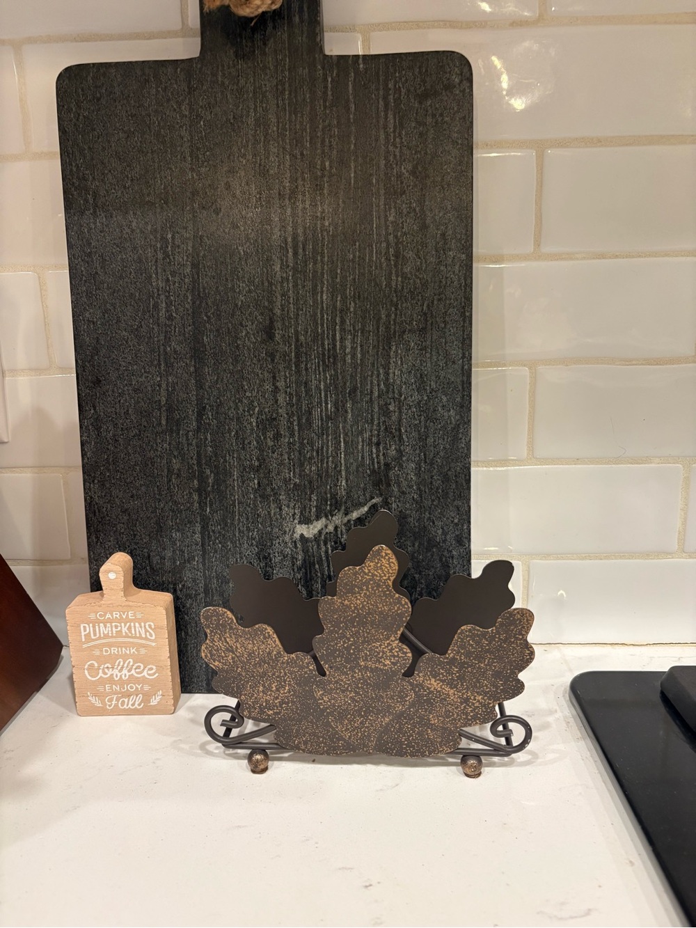 Fall Rustic Brown Metal Oak Leaf Napkin Holder - Home Holiday